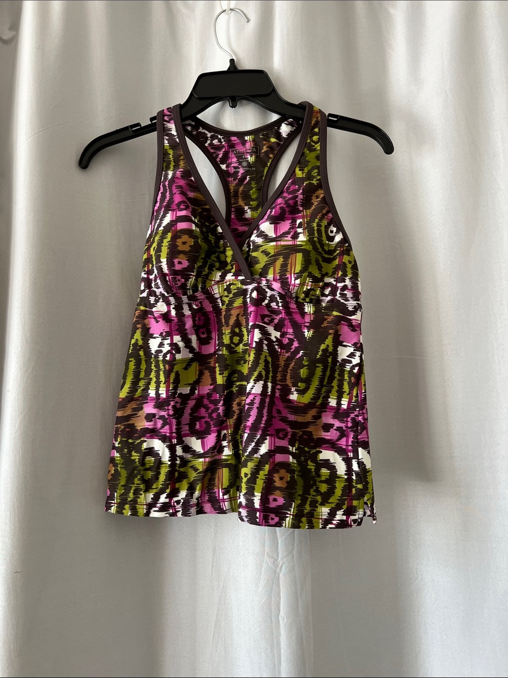 Athleta Racerback Tank Top in Pink & Olive
